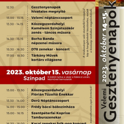 VELEMI GESZTENYENAPOK 2023. GASZTRONÓMIAI HAGYOMÁNYŐRZŐ ÜNNEP ÉS VÁSÁR